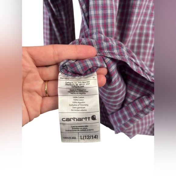 Carhartt plaid long sleeve button down shirt - Picture 5 of 5